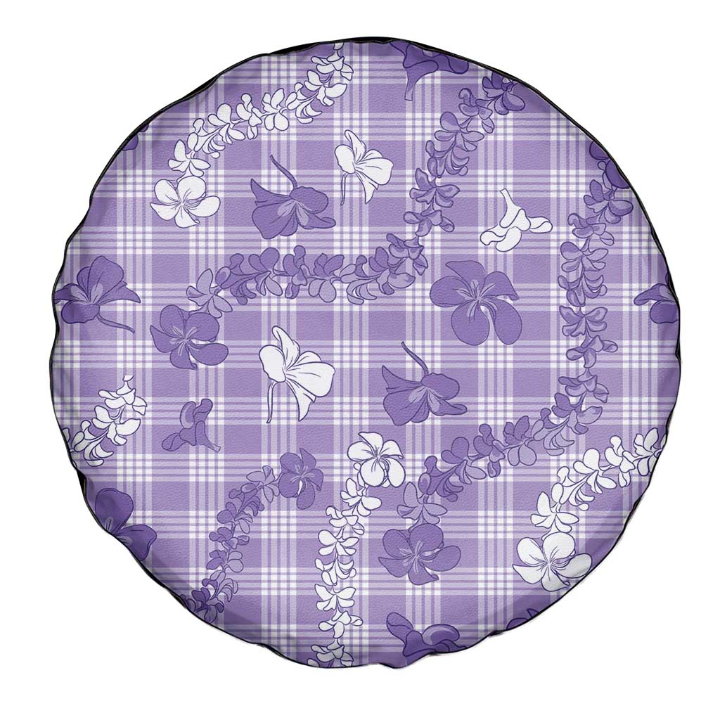 Poni Aloha Hawaii Spare Tire Cover Plumeria Lei With Palaka Motif - Polynesian Pride