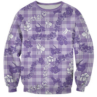 Poni Aloha Hawaii Sweatshirt Plumeria Lei With Palaka Motif - Polynesian Pride