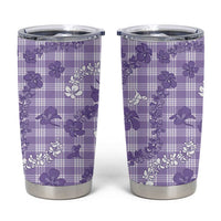 Poni Aloha Hawaii Tumbler Cup Plumeria Lei With Palaka Motif - Polynesian Pride