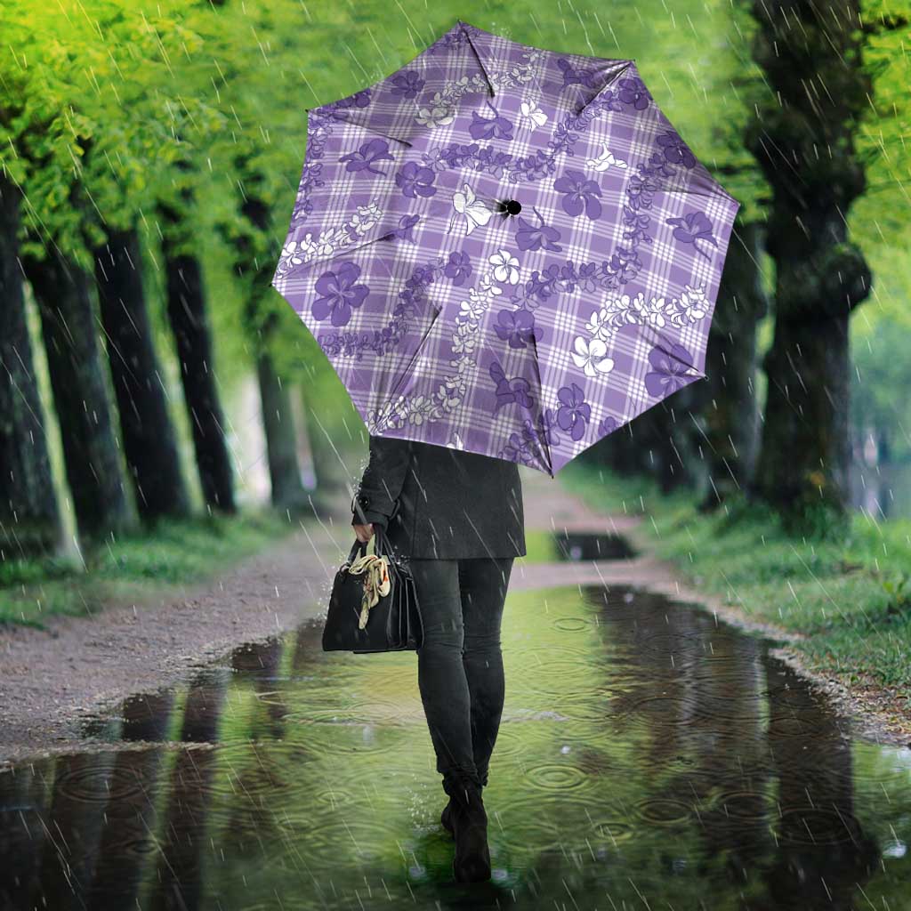 Poni Aloha Hawaii Umbrella Plumeria Lei With Palaka Motif - Polynesian Pride