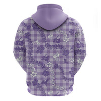 Poni Aloha Hawaii Zip Hoodie Plumeria Lei With Palaka Motif - Polynesian Pride