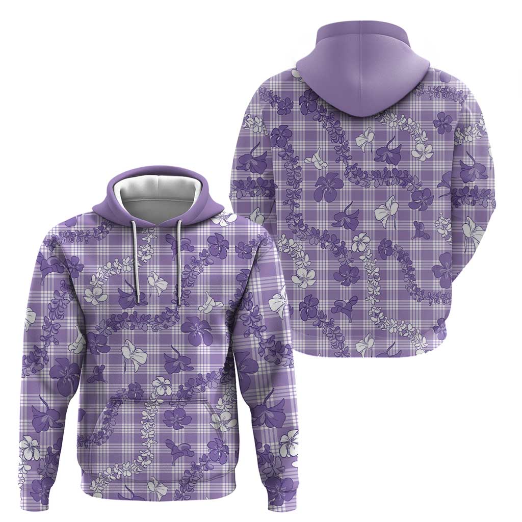 Poni Aloha Hawaii Zip Hoodie Plumeria Lei With Palaka Motif - Polynesian Pride