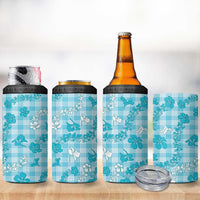 Polu Aloha Hawaii 4 in 1 Can Cooler Tumbler Plumeria Lei With Palaka Motif - Polynesian Pride