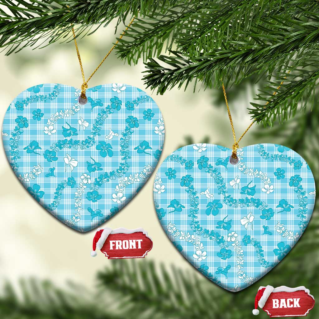 Polu Aloha Hawaii Ceramic Ornament Plumeria Lei With Palaka Motif - Polynesian Pride