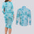 Polu Aloha Hawaii Couples Matching Long Sleeve Bodycon Dress and Long Sleeve Button Shirt Plumeria Lei With Palaka Motif - Polynesian Pride