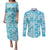 Polu Aloha Hawaii Couples Matching Puletasi and Long Sleeve Button Shirt Plumeria Lei With Palaka Motif - Polynesian Pride