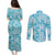 Polu Aloha Hawaii Couples Matching Puletasi and Long Sleeve Button Shirt Plumeria Lei With Palaka Motif - Polynesian Pride