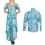 Polu Aloha Hawaii Couples Matching Summer Maxi Dress and Long Sleeve Button Shirt Plumeria Lei With Palaka Motif - Polynesian Pride