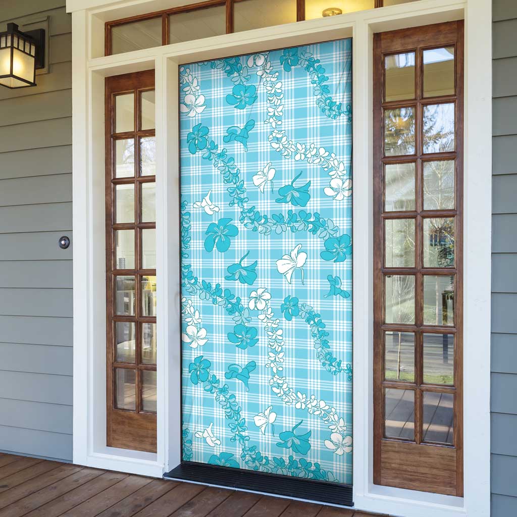 Polu Aloha Hawaii Door Cover Plumeria Lei With Palaka Motif - Polynesian Pride
