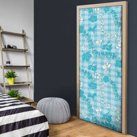 Polu Aloha Hawaii Door Cover Plumeria Lei With Palaka Motif - Polynesian Pride
