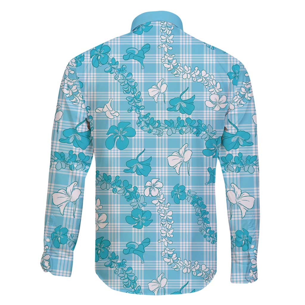 Polu Aloha Hawaii Family Matching Long Sleeve Bodycon Dress and Hawaiian Shirt Plumeria Lei With Palaka Motif LT14 - Polynesian Pride