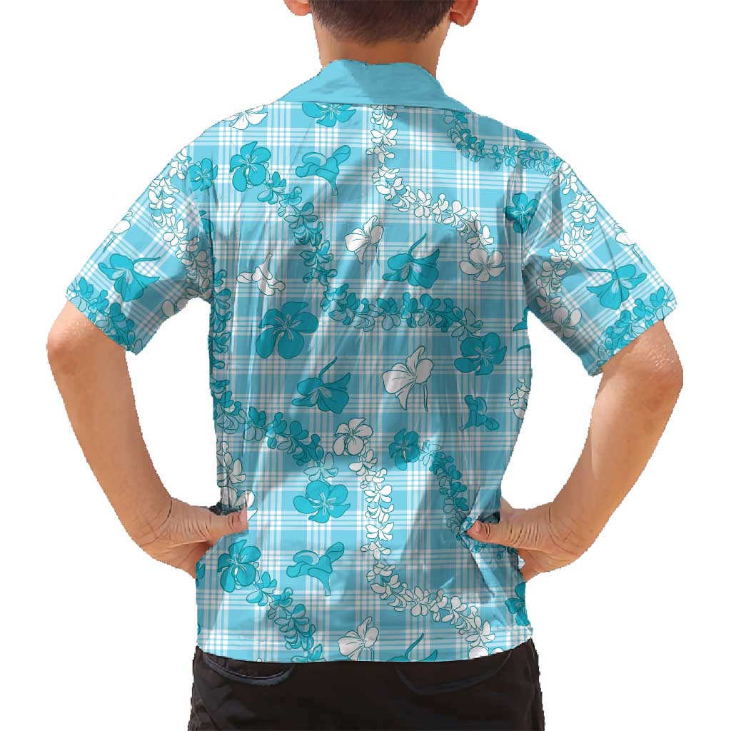 Polu Aloha Hawaii Family Matching Puletasi and Hawaiian Shirt Plumeria Lei With Palaka Motif - Polynesian Pride