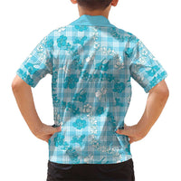 Polu Aloha Hawaii Family Matching Short Sleeve Bodycon Dress and Hawaiian Shirt Plumeria Lei With Palaka Motif LT14 - Polynesian Pride
