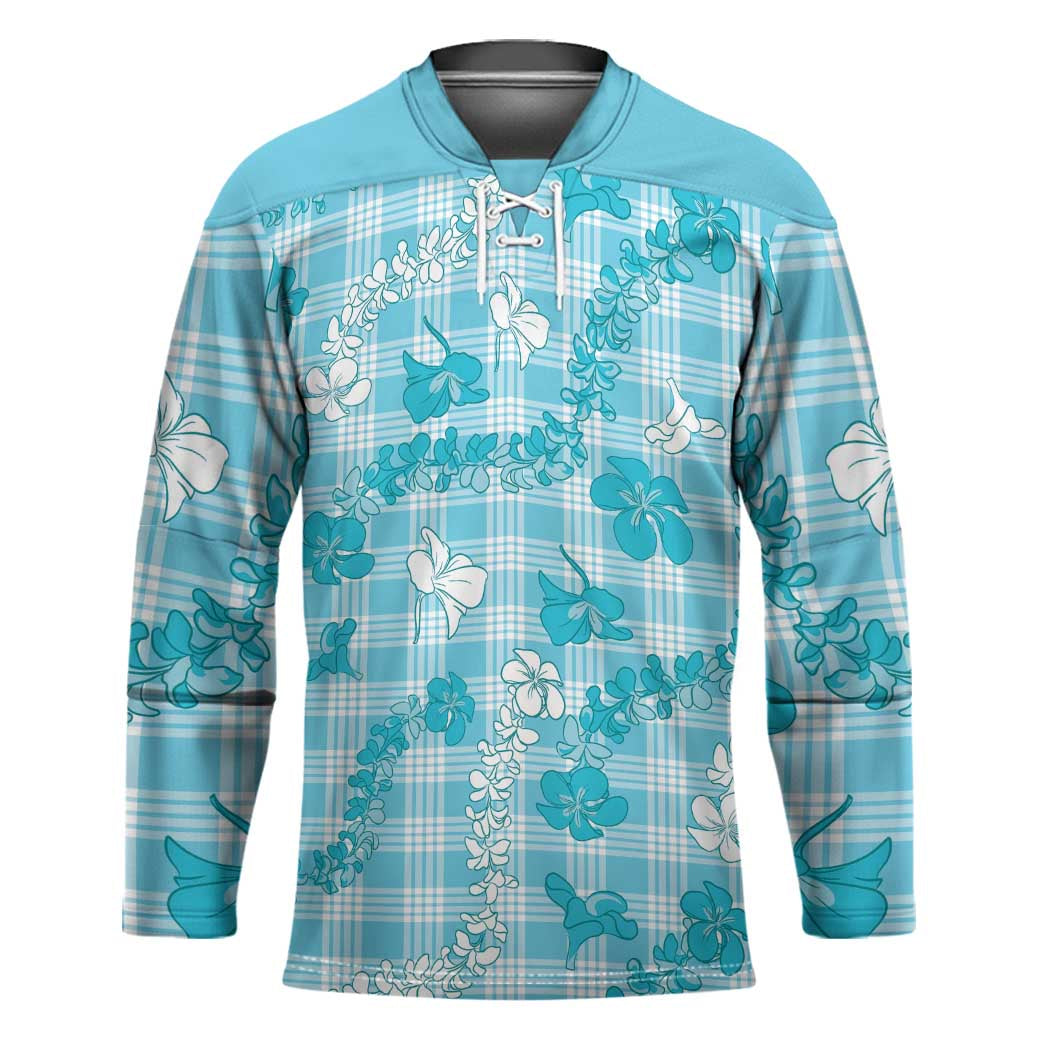 Polu Aloha Hawaii Hockey Jersey Plumeria Lei With Palaka Motif - Polynesian Pride