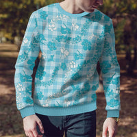 Polu Aloha Hawaii Ugly Christmas Sweater Plumeria Lei With Palaka Motif - Polynesian Pride