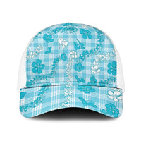 Polu Aloha Hawaii Mesh Trucker Cap Plumeria Lei With Palaka Motif - Polynesian Pride