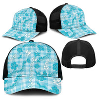 Polu Aloha Hawaii Mesh Trucker Cap Plumeria Lei With Palaka Motif - Polynesian Pride