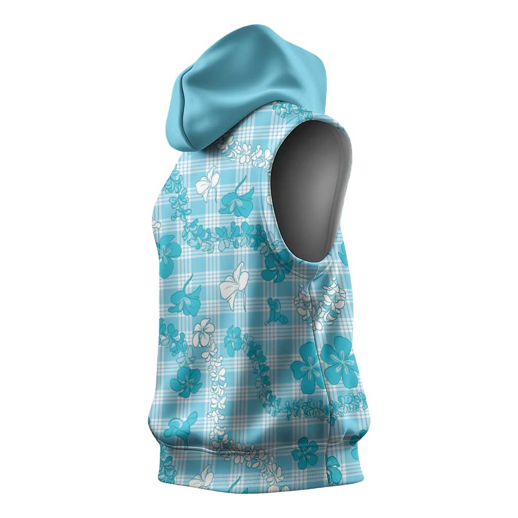 Polu Aloha Hawaii Sleeveless Hoodie Plumeria Lei With Palaka Motif - Polynesian Pride