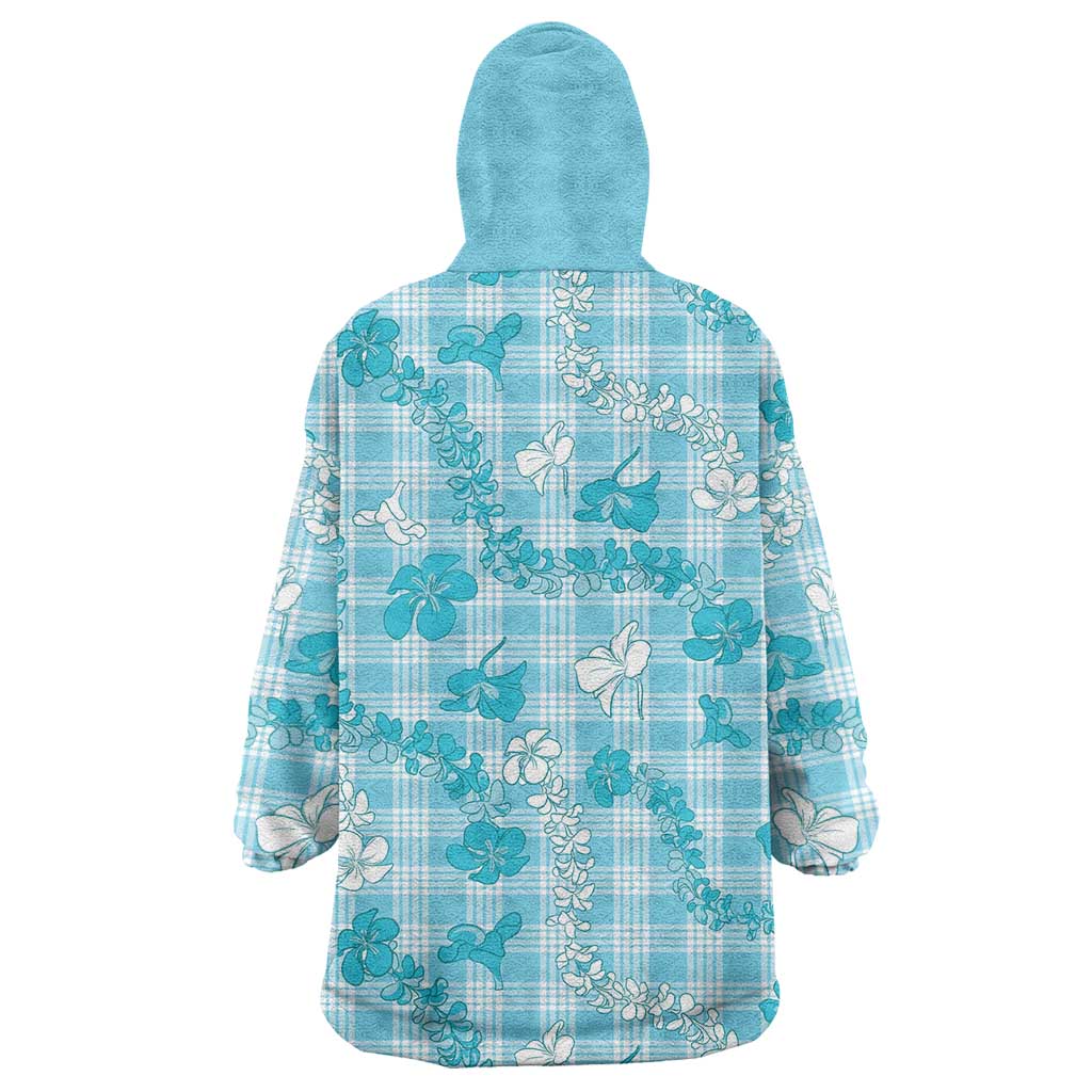 Polu Aloha Hawaii Wearable Blanket Hoodie Plumeria Lei With Palaka Motif - Polynesian Pride