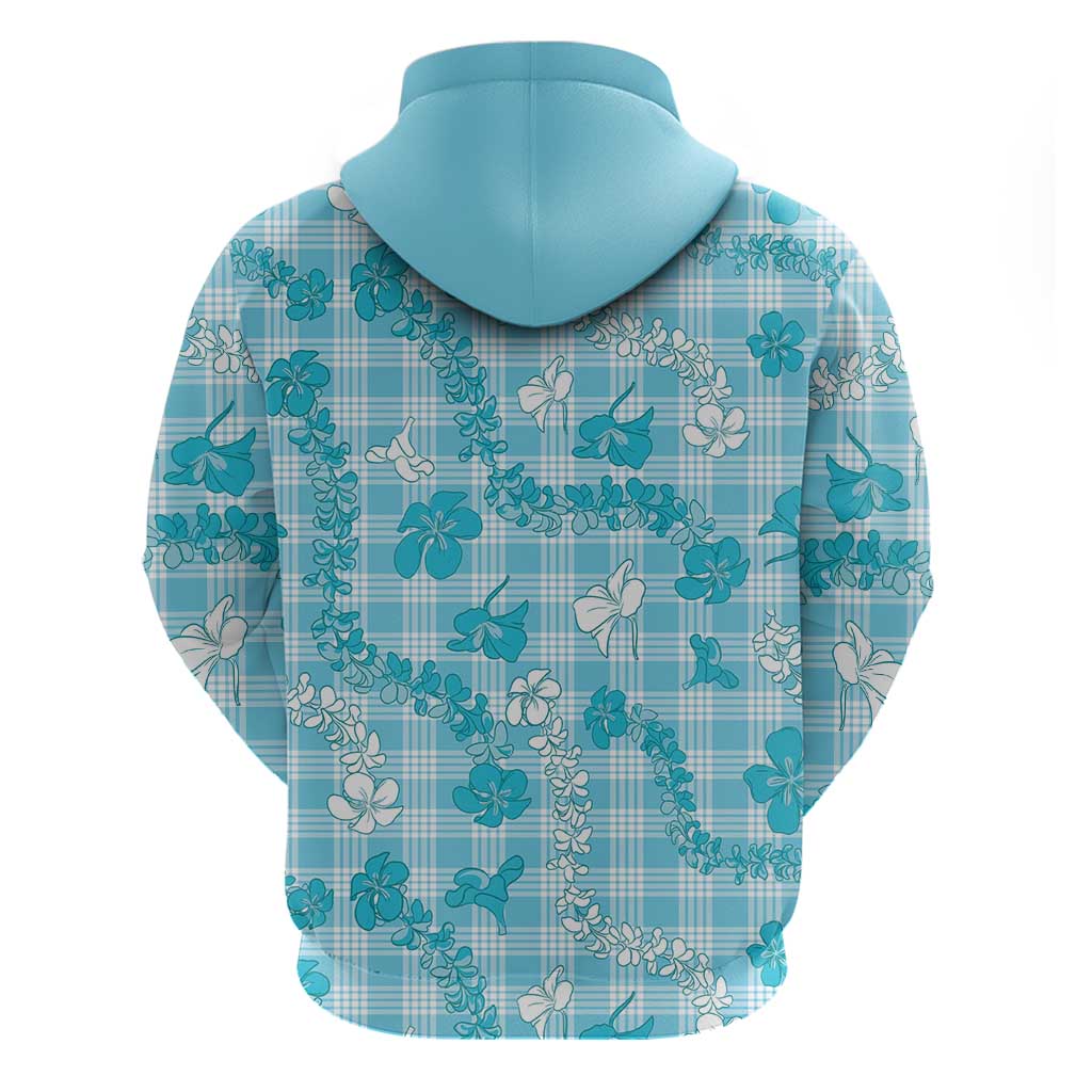 Polu Aloha Hawaii Zip Hoodie Plumeria Lei With Palaka Motif - Polynesian Pride