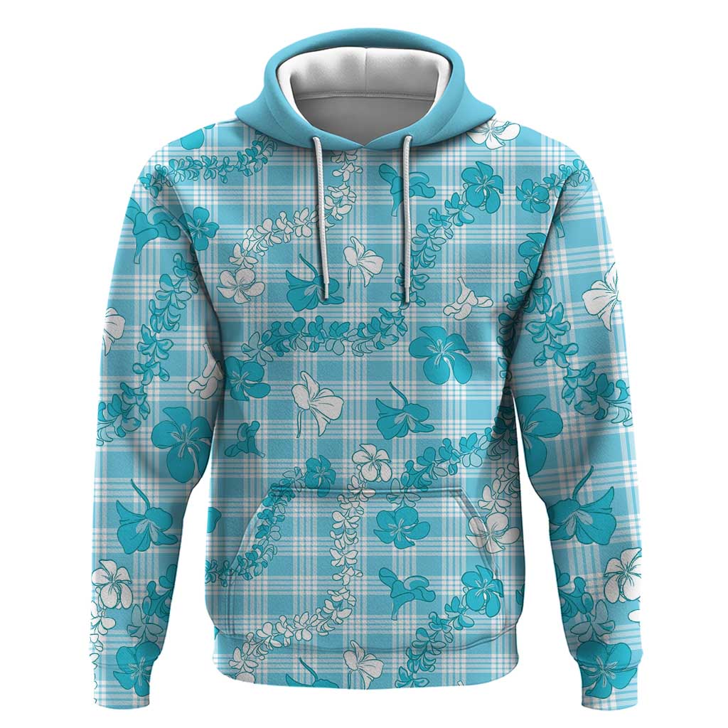 Polu Aloha Hawaii Zip Hoodie Plumeria Lei With Palaka Motif - Polynesian Pride