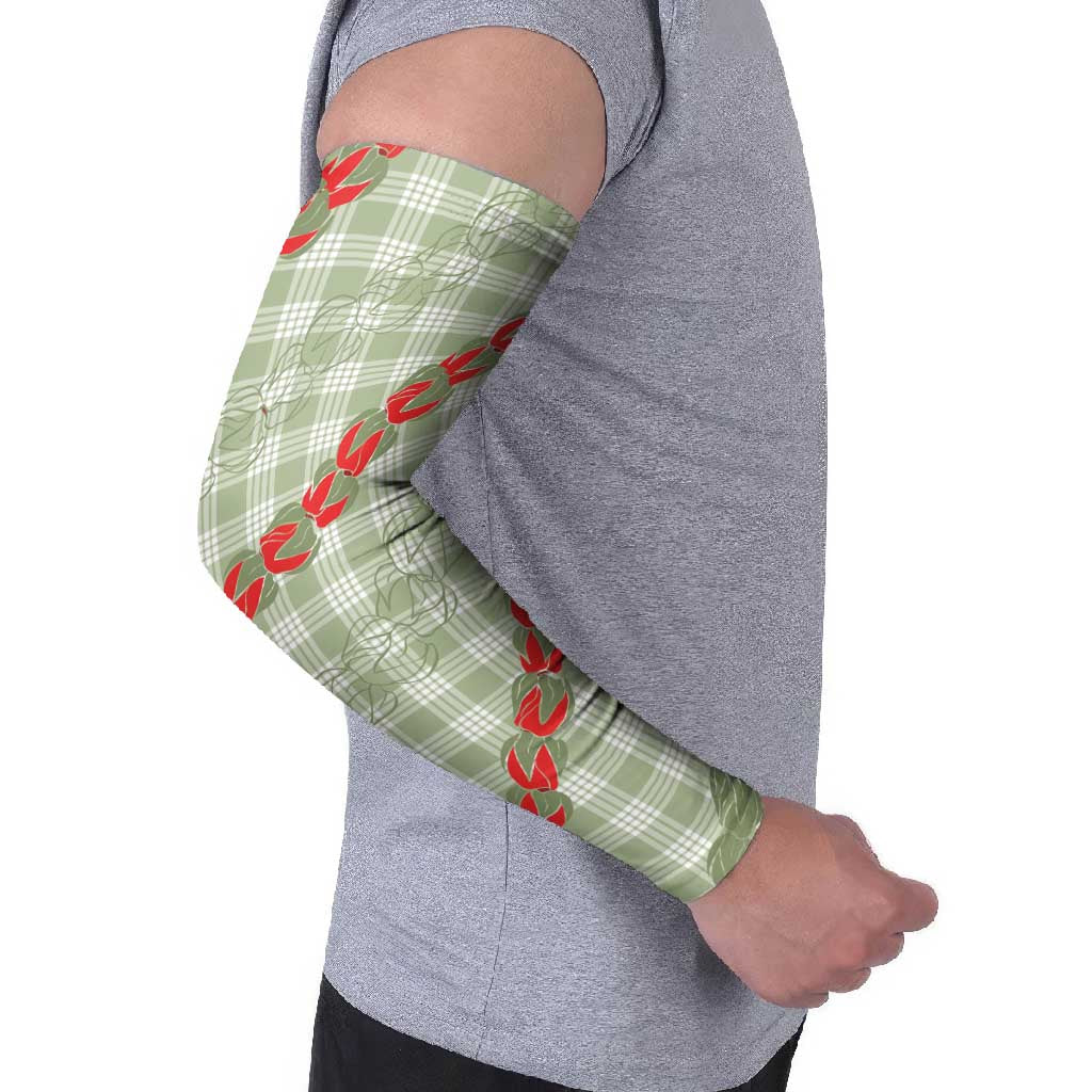 Omaomao Aloha Hawaii Arm Sleeves Rosebud Lei With Palaka Motif LT14 - Polynesian Pride