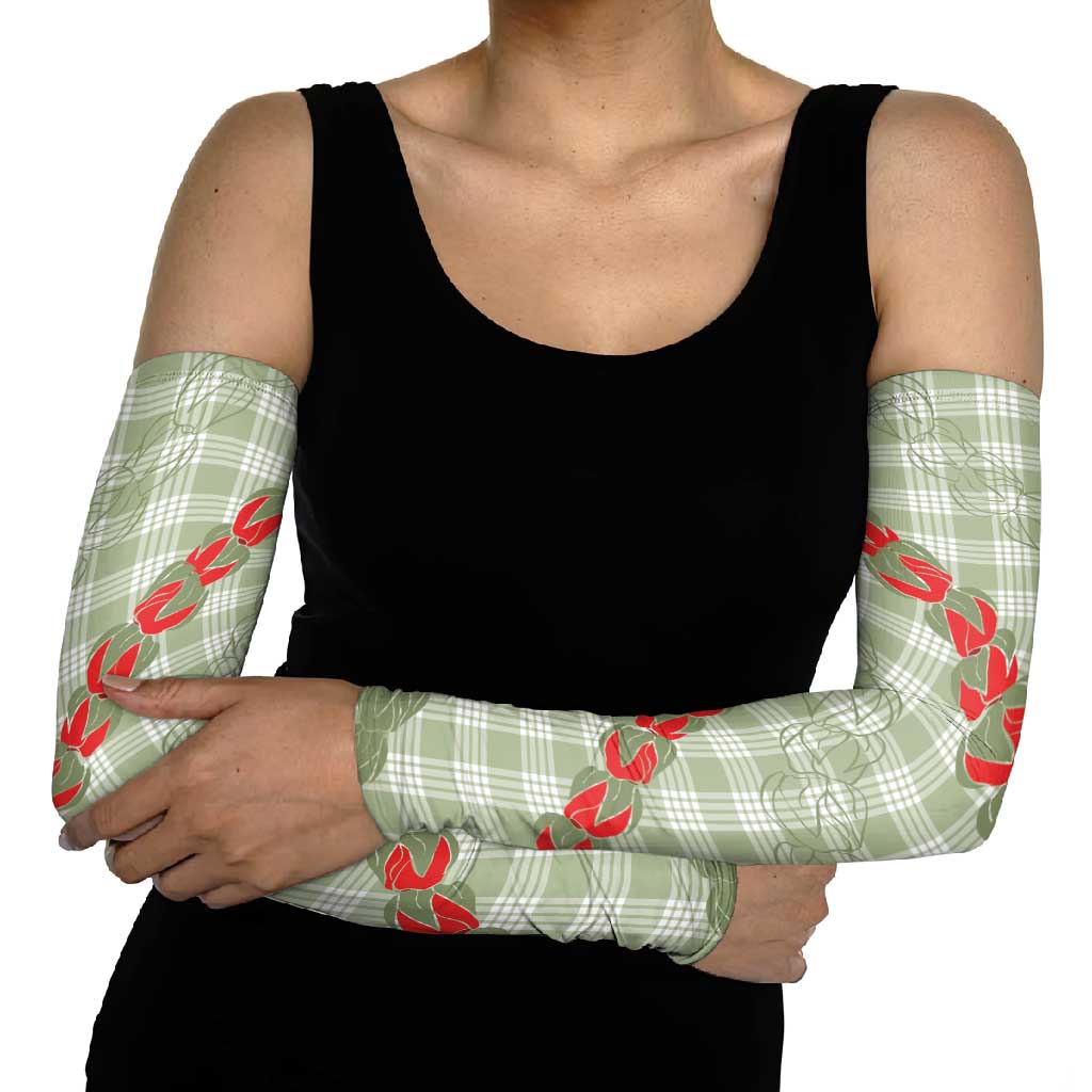 Omaomao Aloha Hawaii Arm Sleeves Rosebud Lei With Palaka Motif LT14 - Polynesian Pride