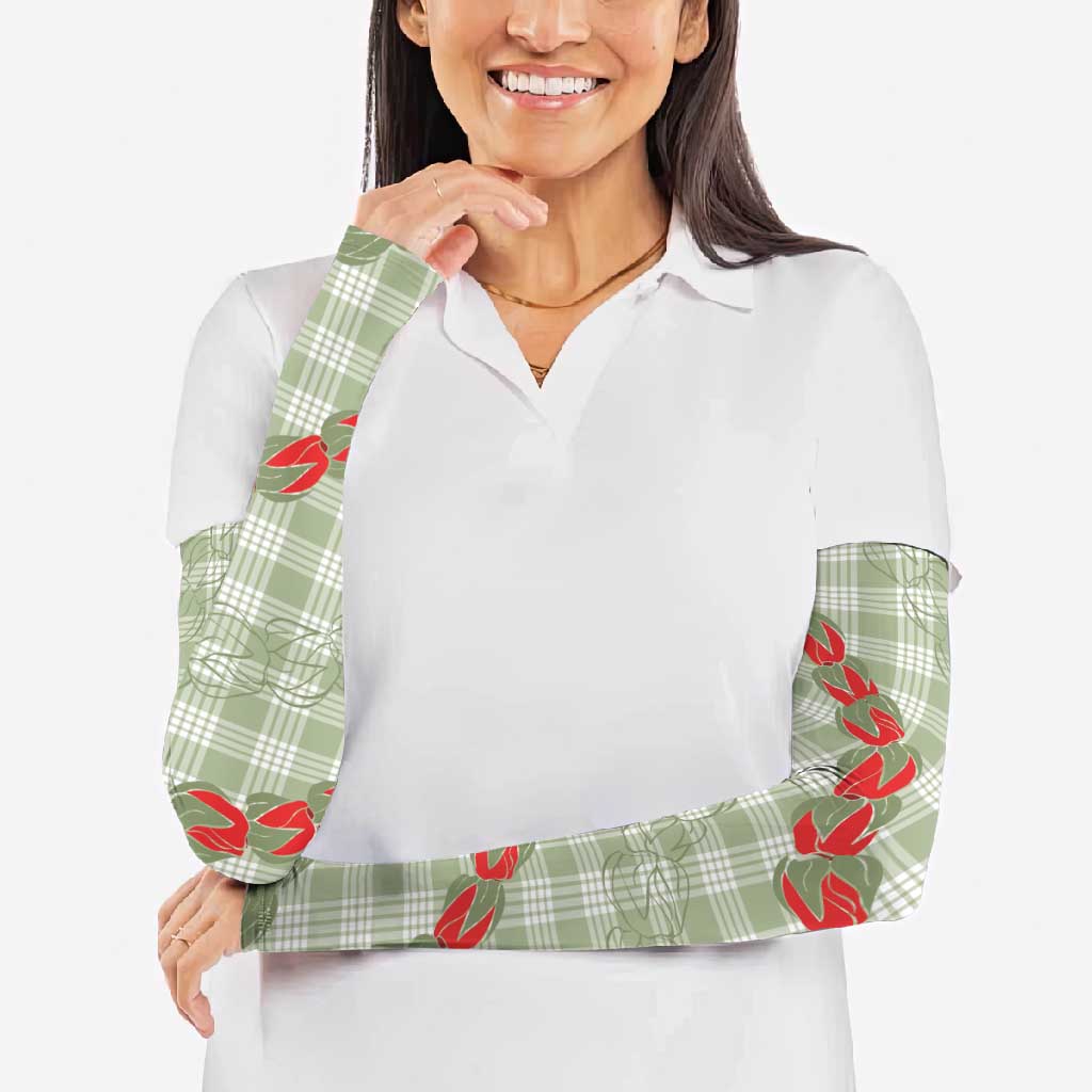Omaomao Aloha Hawaii Arm Sleeves Rosebud Lei With Palaka Motif LT14 - Polynesian Pride