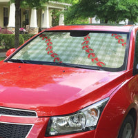 Omaomao Aloha Hawaii Auto Sun Shade Rosebud Lei With Palaka Motif LT14 - Polynesian Pride