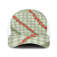 Omaomao Aloha Hawaii Baseball Net Cap Rosebud Lei With Palaka Motif - Polynesian Pride