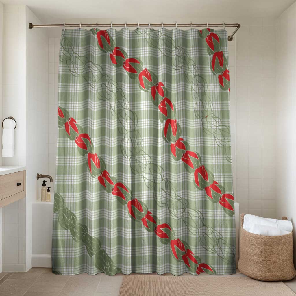 Omaomao Aloha Hawaii Bathroom Set Rosebud Lei With Palaka Motif - Polynesian Pride