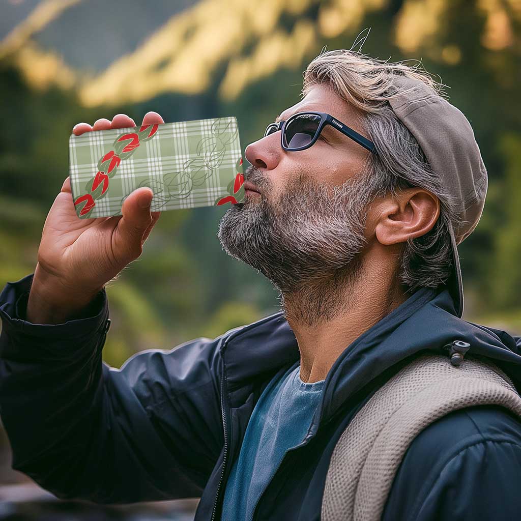 Omaomao Aloha Hawaii 4 in 1 Can Cooler Tumbler Rosebud Lei With Palaka Motif - Polynesian Pride