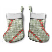 Omaomao Aloha Hawaii Christmas Stocking Rosebud Lei With Palaka Motif - Polynesian Pride