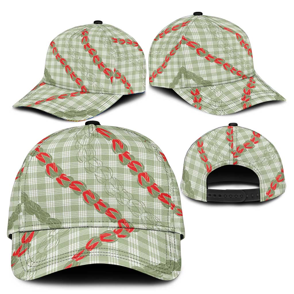 Omaomao Aloha Hawaii Classic Cap Rosebud Lei With Palaka Motif - Polynesian Pride