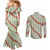 Omaomao Aloha Hawaii Couples Matching Mermaid Dress and Long Sleeve Button Shirt Rosebud Lei With Palaka Motif - Polynesian Pride