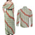 Omaomao Aloha Hawaii Couples Matching Off Shoulder Maxi Dress and Long Sleeve Button Shirt Rosebud Lei With Palaka Motif - Polynesian Pride