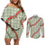 Omaomao Aloha Hawaii Couples Matching Off Shoulder Short Dress and Long Sleeve Button Shirt Rosebud Lei With Palaka Motif - Polynesian Pride