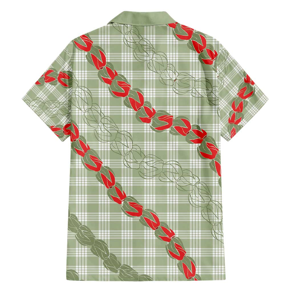 Omaomao Aloha Hawaii Family Matching Short Sleeve Bodycon Dress and Hawaiian Shirt Rosebud Lei With Palaka Motif LT14 - Polynesian Pride