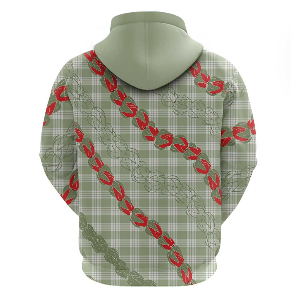 Omaomao Aloha Hawaii Hoodie Rosebud Lei With Palaka Motif - Polynesian Pride