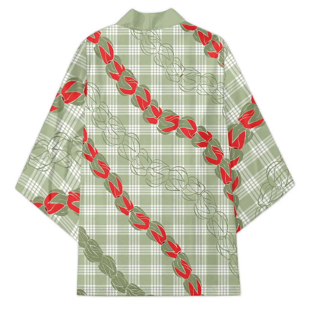 Omaomao Aloha Hawaii Kimono Rosebud Lei With Palaka Motif - Polynesian Pride