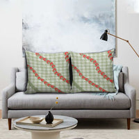 Omaomao Aloha Hawaii Pillow Cover Rosebud Lei With Palaka Motif - Polynesian Pride