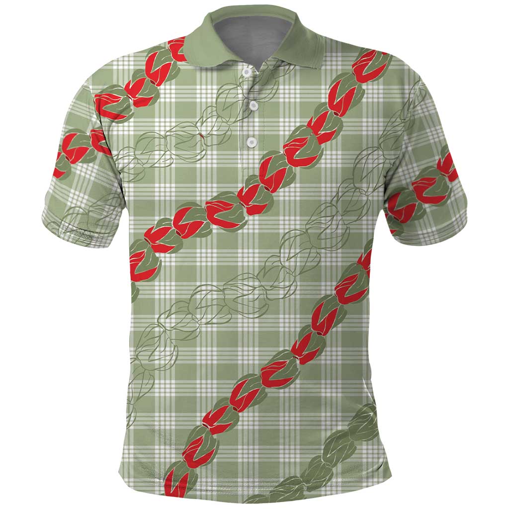 Omaomao Aloha Hawaii Polo Shirt Rosebud Lei With Palaka Motif - Polynesian Pride