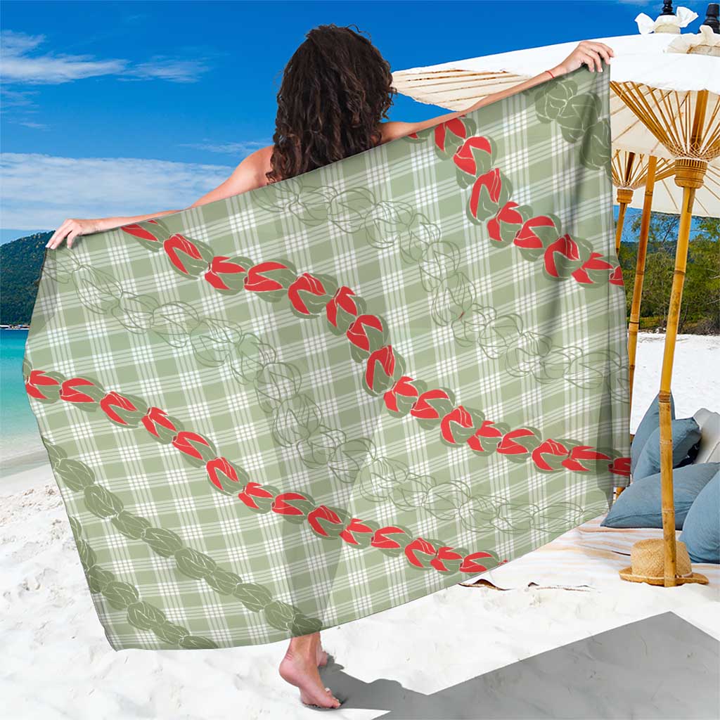 Omaomao Aloha Hawaii Sarong Rosebud Lei With Palaka Motif - Polynesian Pride