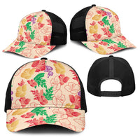 Colorful Aloha Hawaii Hibiscus Orchid Seamless Baseball Net Cap