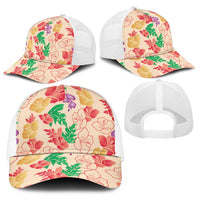 Colorful Aloha Hawaii Hibiscus Orchid Seamless Baseball Net Cap