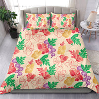 Colorful Aloha Hawaii Hibiscus Orchid Seamless Bedding Set
