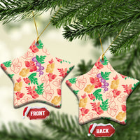 Colorful Aloha Hawaii Hibiscus Orchid Seamless Ceramic Ornament
