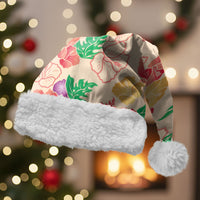 Colorful Aloha Hawaii Hibiscus Orchid Seamless Christmas Santa Hat