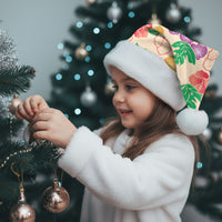 Colorful Aloha Hawaii Hibiscus Orchid Seamless Christmas Santa Hat