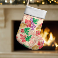 Colorful Aloha Hawaii Hibiscus Orchid Seamless Christmas Stocking